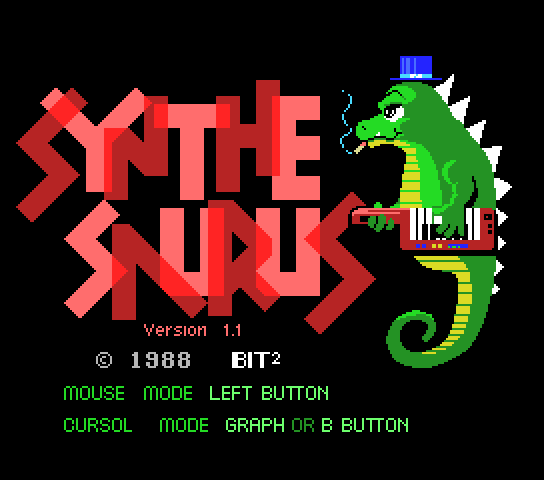 Synthe Saurus 1.1 Title Screen